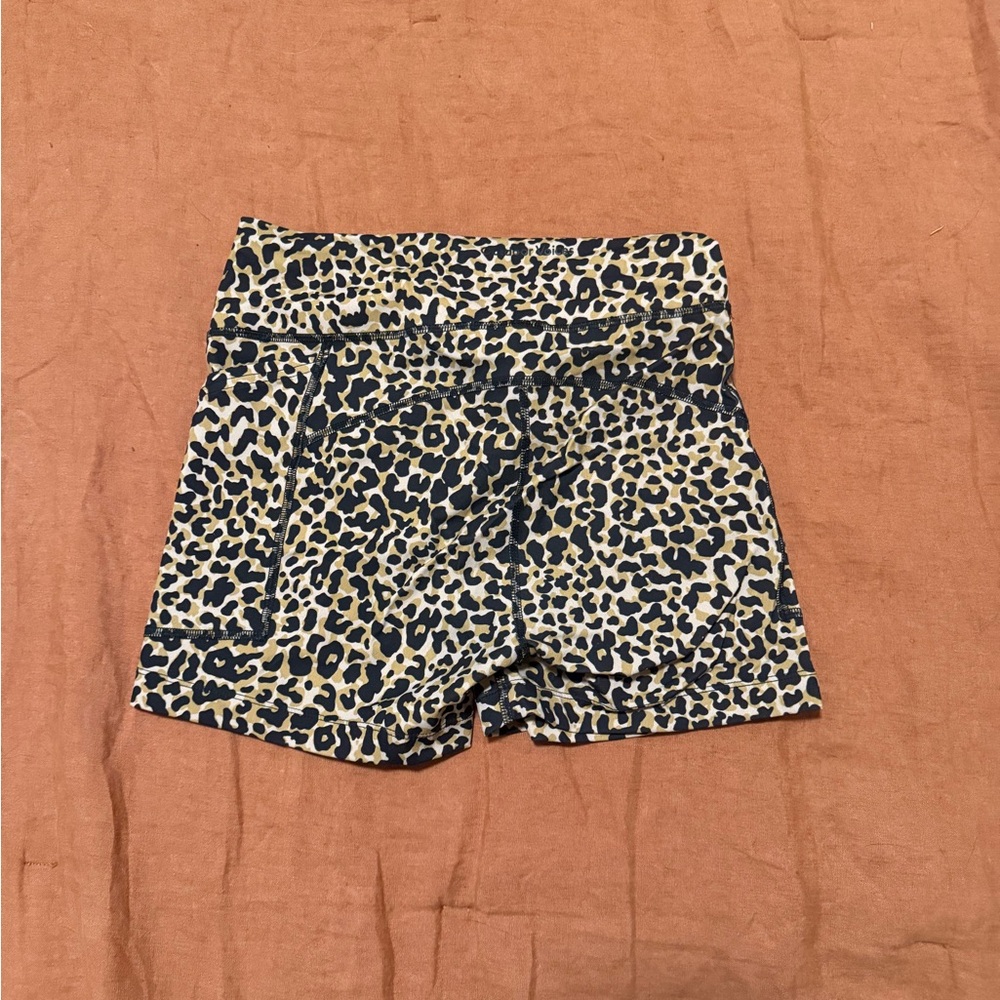 Leopard Print Women's Yoga Booty Shorts